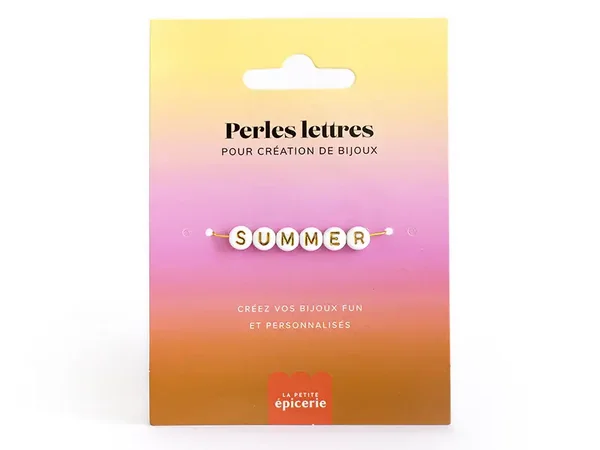 Perles lettres "Summer" pour bracelet à personnaliser