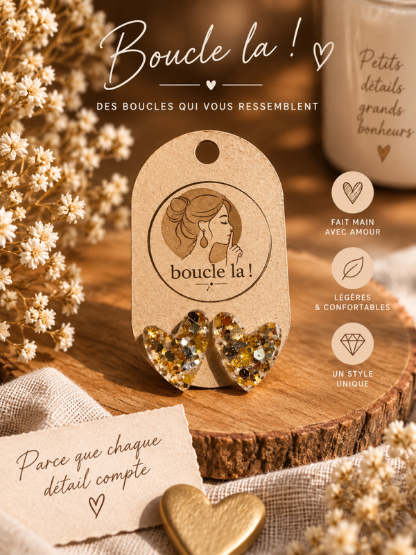 Boucles d’oreilles boucle la ❤️
