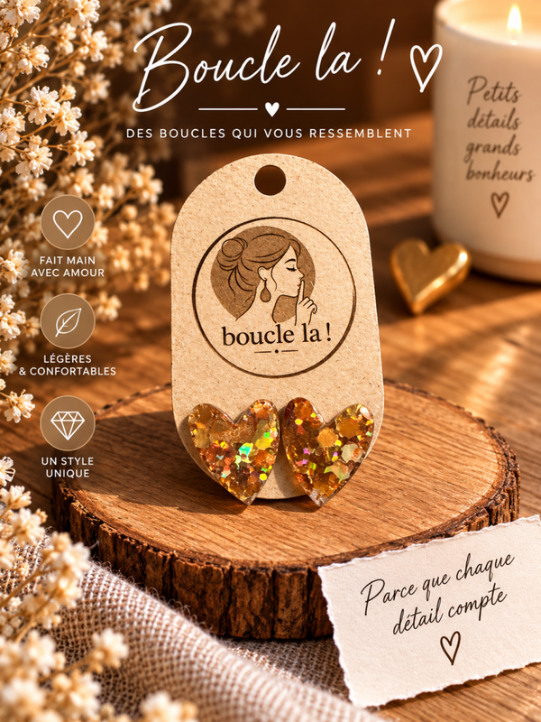 Boucles d’oreilles boucle la ❤️