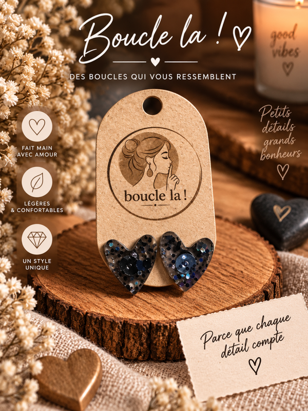 Boucles d’oreilles boucle la ❤️