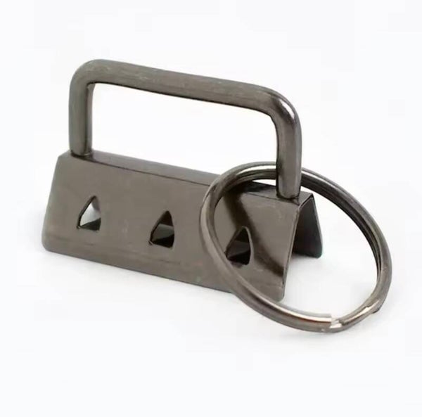 Attache porte-clés et sangle 25mm noir vieillit