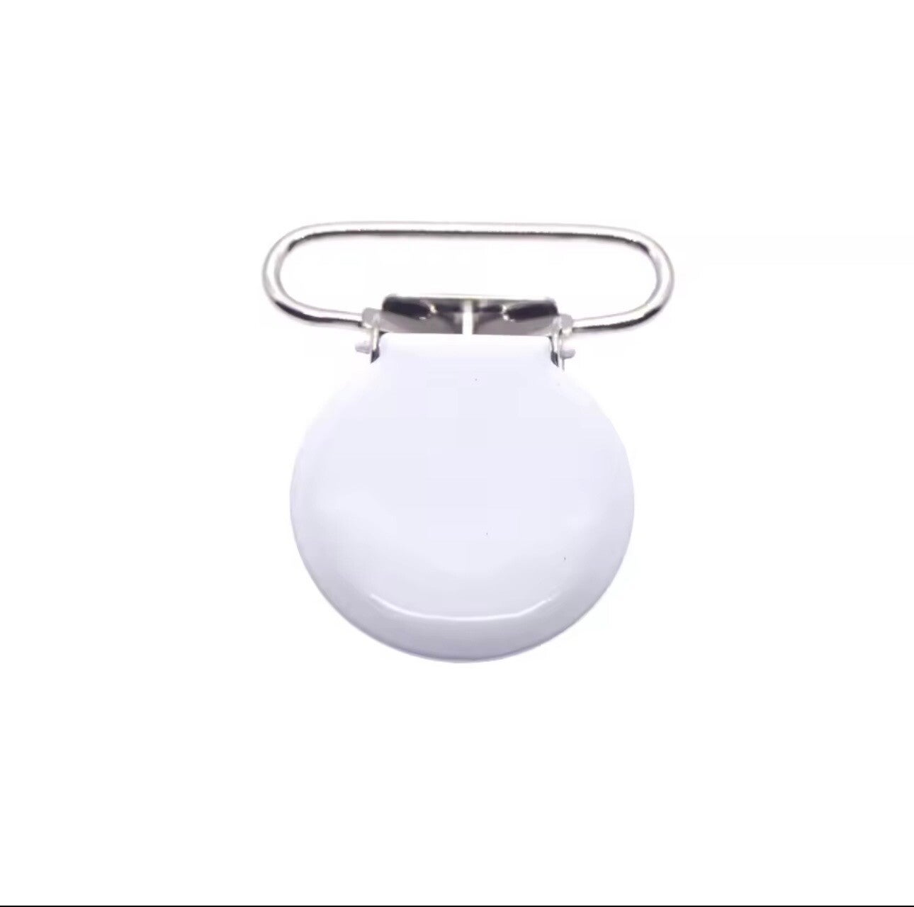 Clip attache tétine métal blanc