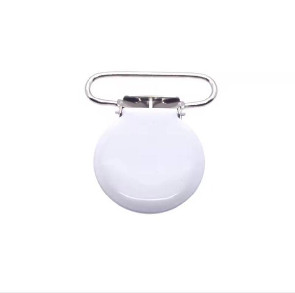 Clip attache tétine métal blanc