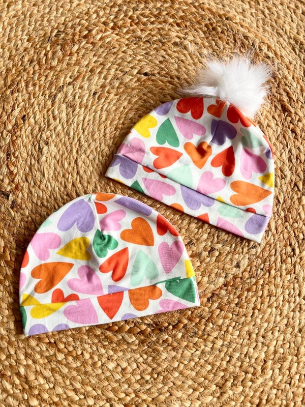 Bonnet hiver heart avec ou sans pompon