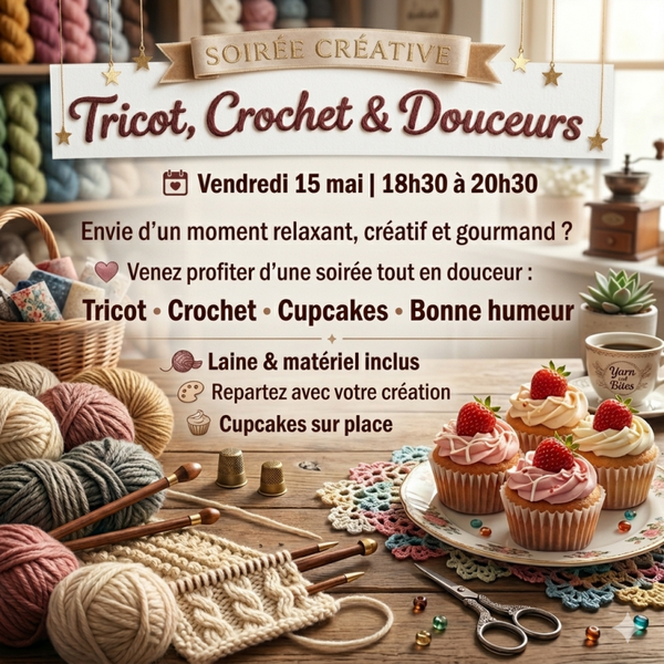 Soirée Tricot, Crochet & Douceurs  | 15 MAI