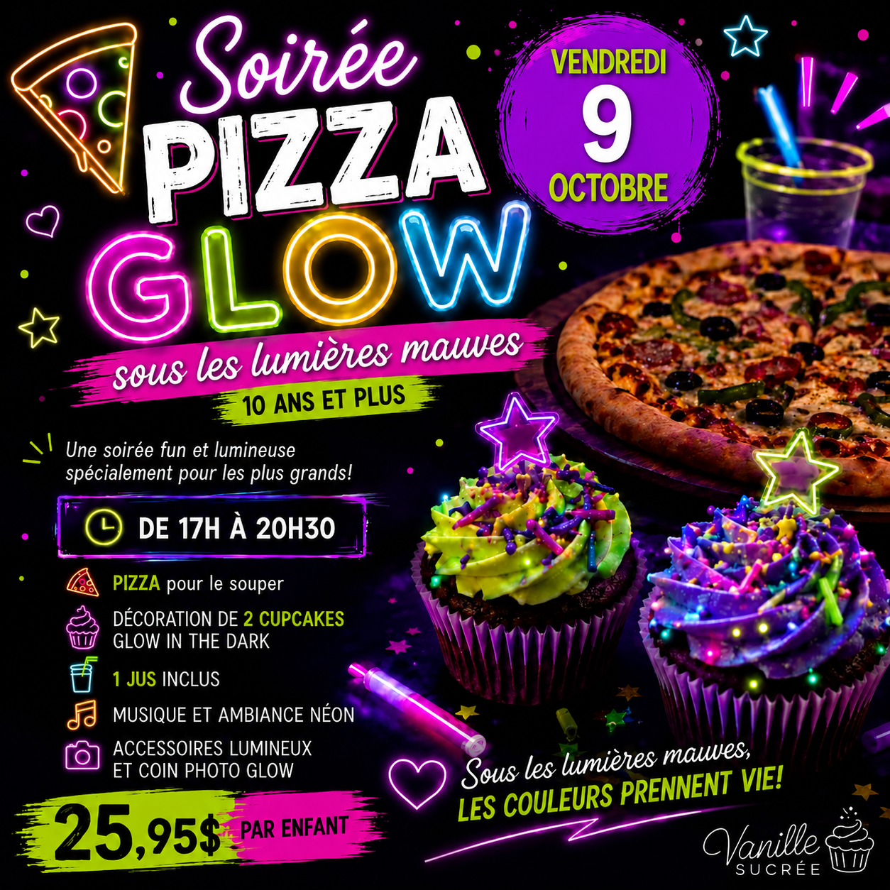 SOIRÉE PIZZA GLOW |  9 OCTOBRE