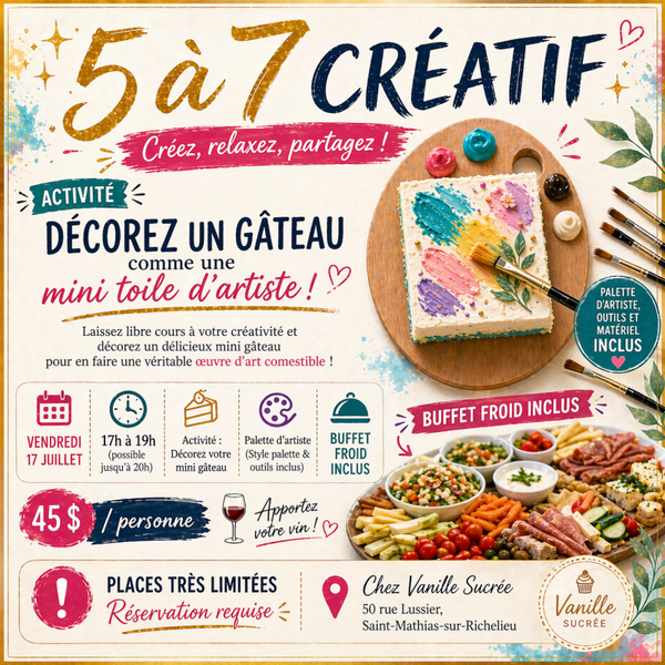 5 À 7 CRÉATIF & GOURMAND | 17 juillet