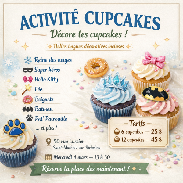 ACTIVITÉ / DÉCORATIONS DE CUPCAKES