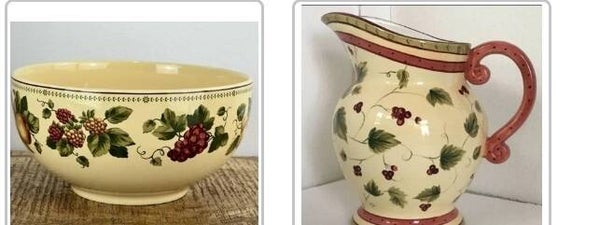 Waverly Garden Ceramic Pitcher & Matching Bowl
