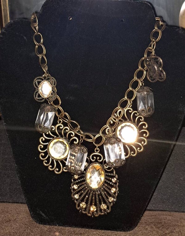 Gold Colour Heavy Dangle Necklace