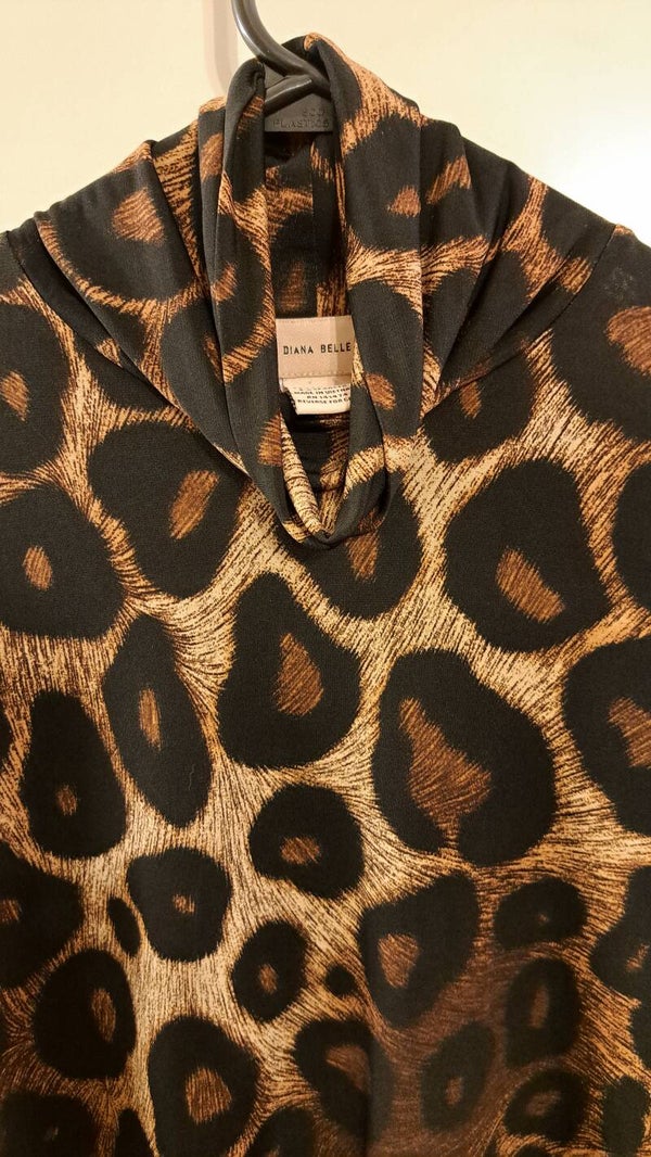 Diana Belle XL brown and black cheetah print long sleeve