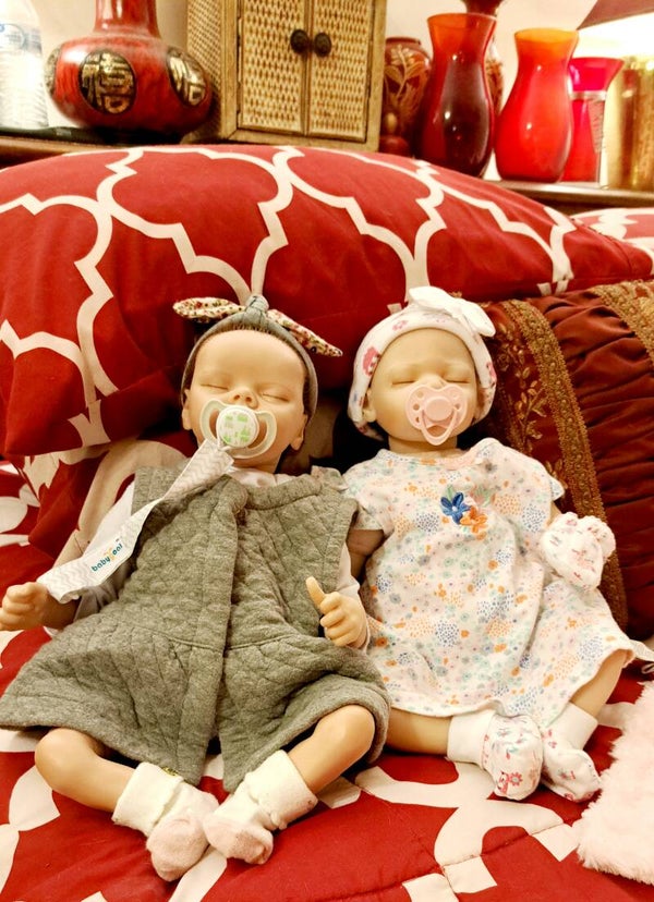 2 Baby Girls Soft Vynle  Fully Dressed Dolls