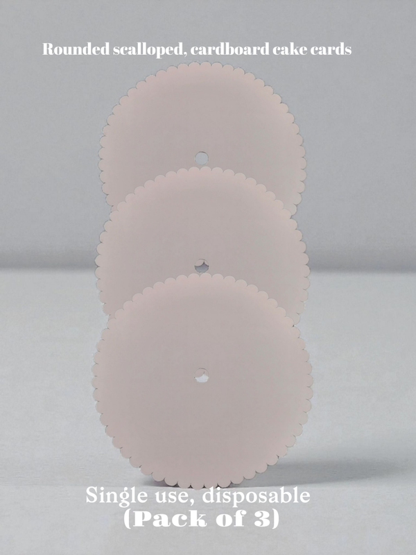 6.65-inch Round Scalloped Cake Cards (pack of 3)