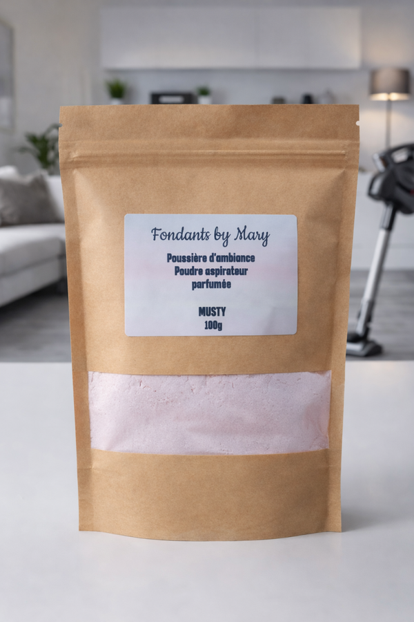 🌿 Poudre Aspirateur Parfumée Musty – 100g Désodorisant Maison au Bicarbonate – Neutraliseur d’Odeurs Fondants.by.Mary
