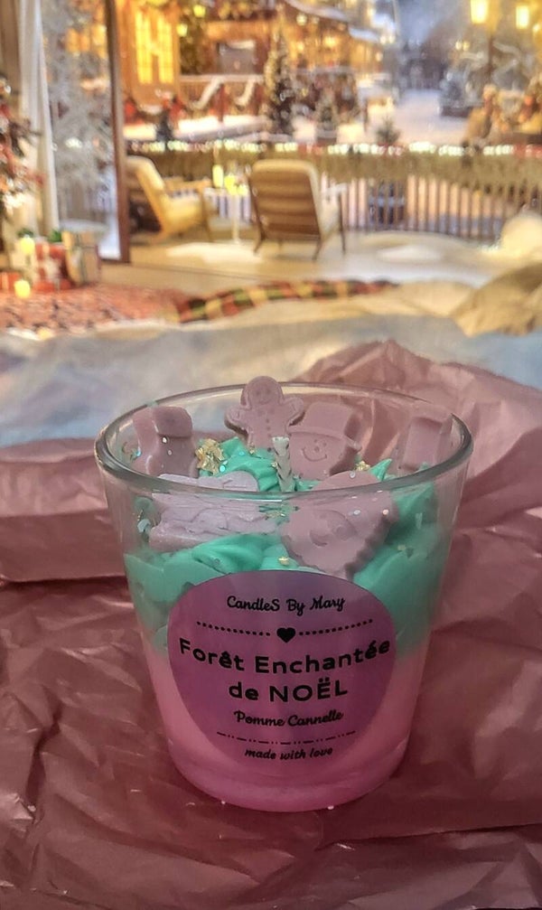 Bougie de Noël "Forêt Enchantée de Noël" - Pomme D'AMOUR 🍎