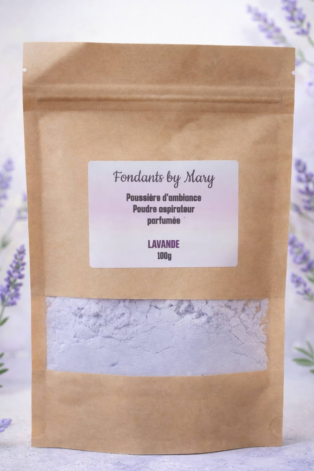 🌿 Poudre Aspirateur Parfumée Lavande – 100g Désodorisant Maison au Bicarbonate – Neutraliseur d’Odeurs Fondants.by.Mary