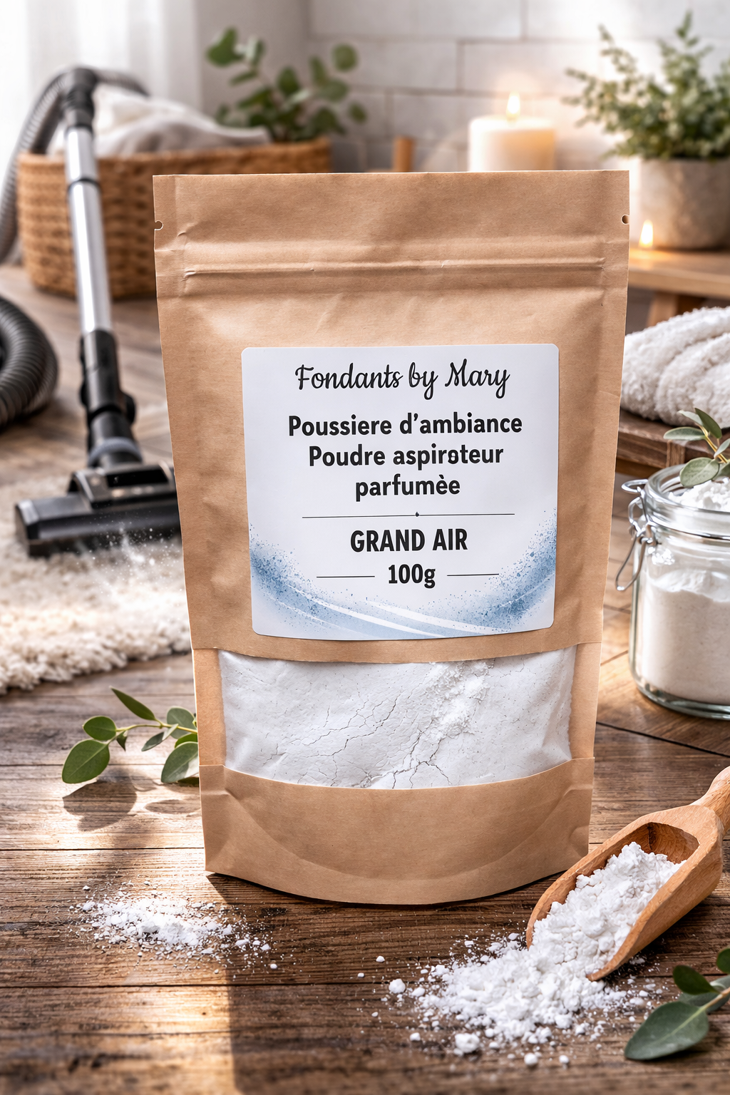 🌿 Poudre Aspirateur Parfumée Grand Air – 100g Désodorisant Maison au Bicarbonate – Neutraliseur d’Odeurs Fondants.by.Mary