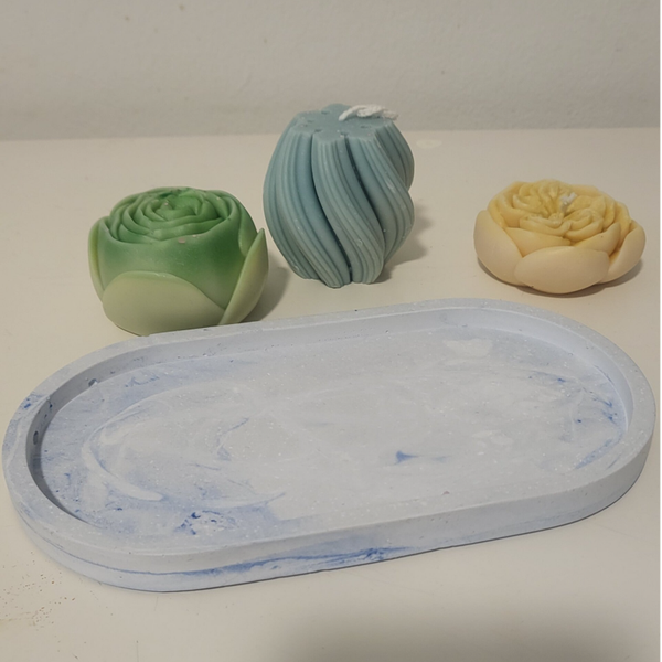 Plateau multifonction en gesmonite naturelle – Fait main