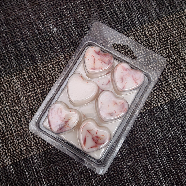 Plaquette de fondants parfumés cœurs fleurs séchées