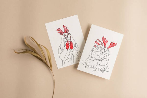 Set van 8 Kerstkaarten - Warme Kerst