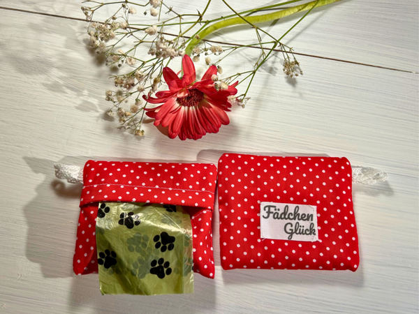 Kotbeutel-Tasche - Rot mit weißen Punkten