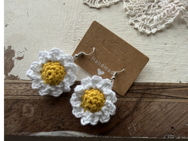 🌼 gehäkelte Gänseblümchen Ohrringe🌼