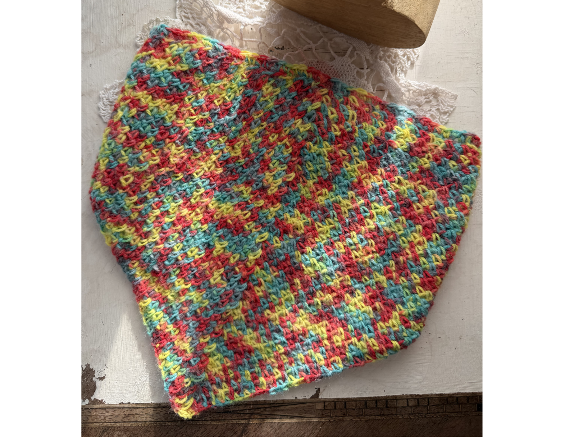 🌈 Gr: M gehäkeltes Hundehalstuch Gr: - 50cm
