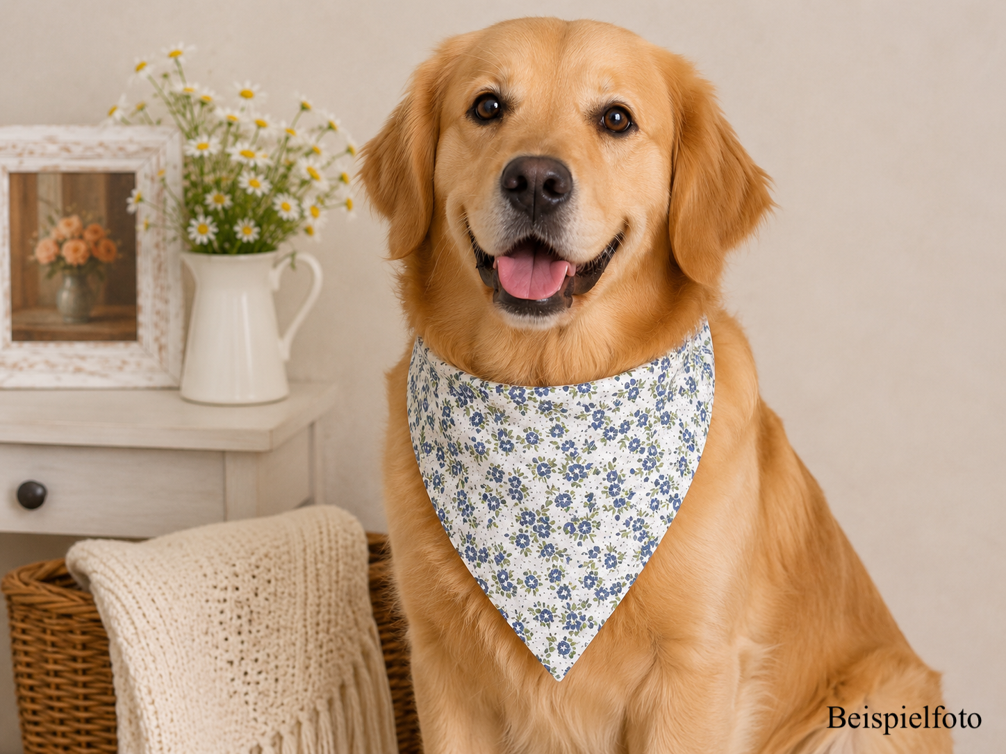 Hundehalstuch - Scandi-Blumen