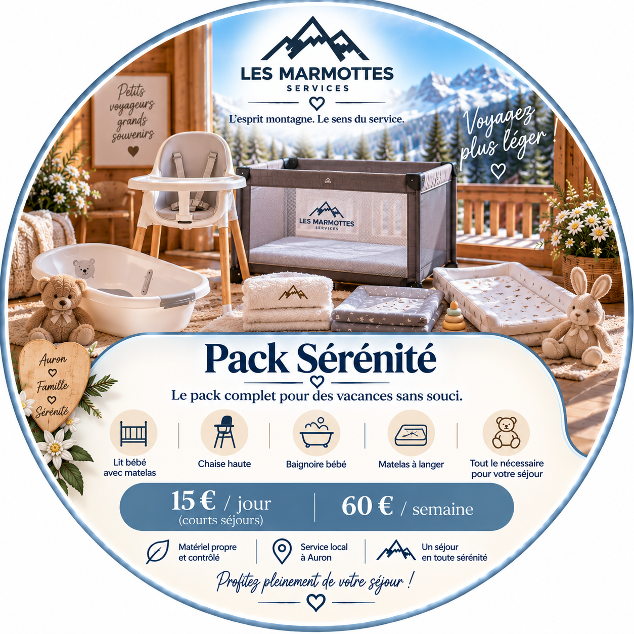 pack lit bébé baignoire Auron