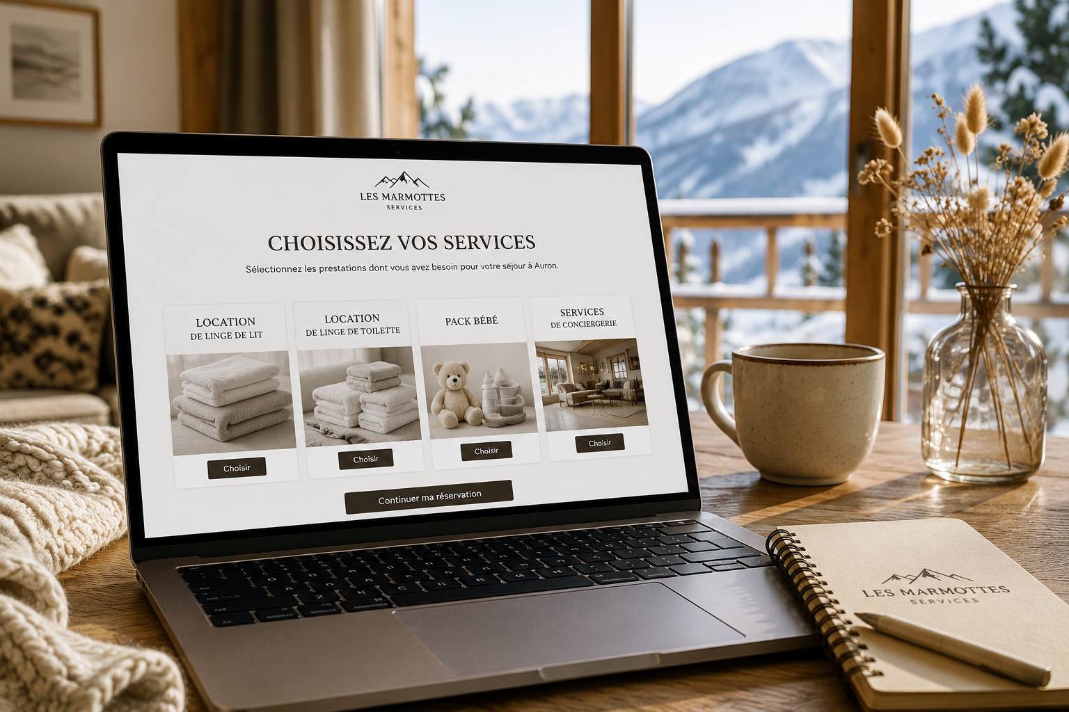 Choisisez vos services, location de linge sur auron