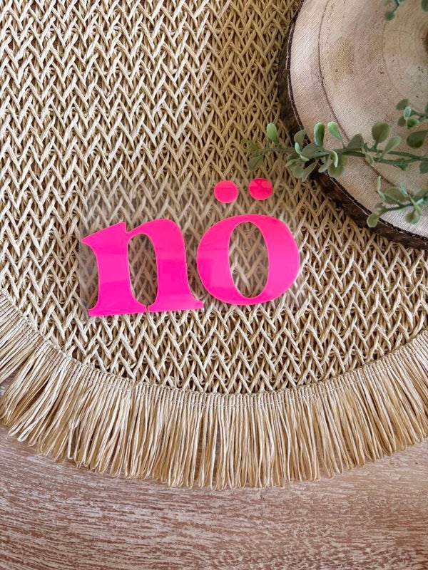 Neonpinkes Pufffolien Patch zum Aufbügeln | „nö“ Statement Patch | 10x6 cm