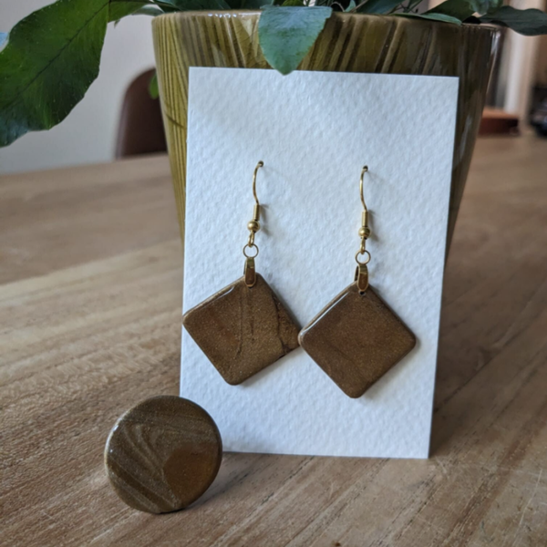 Ring + oorbellen (brons)