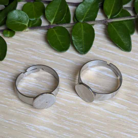 Ring : verstelbare basisring RVS 2stuks