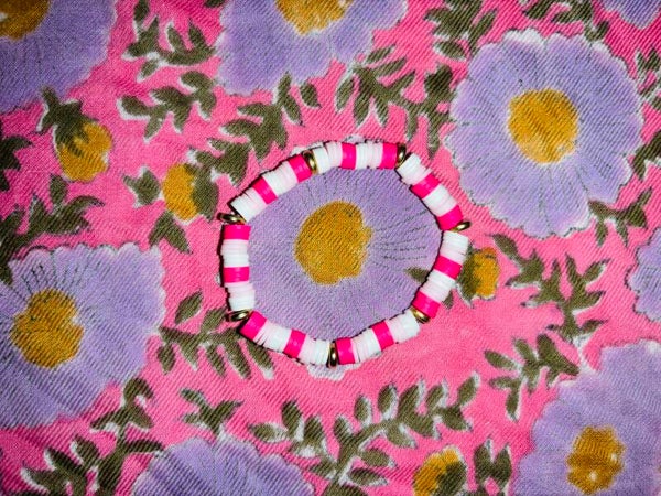 Bracelet perle plate rose