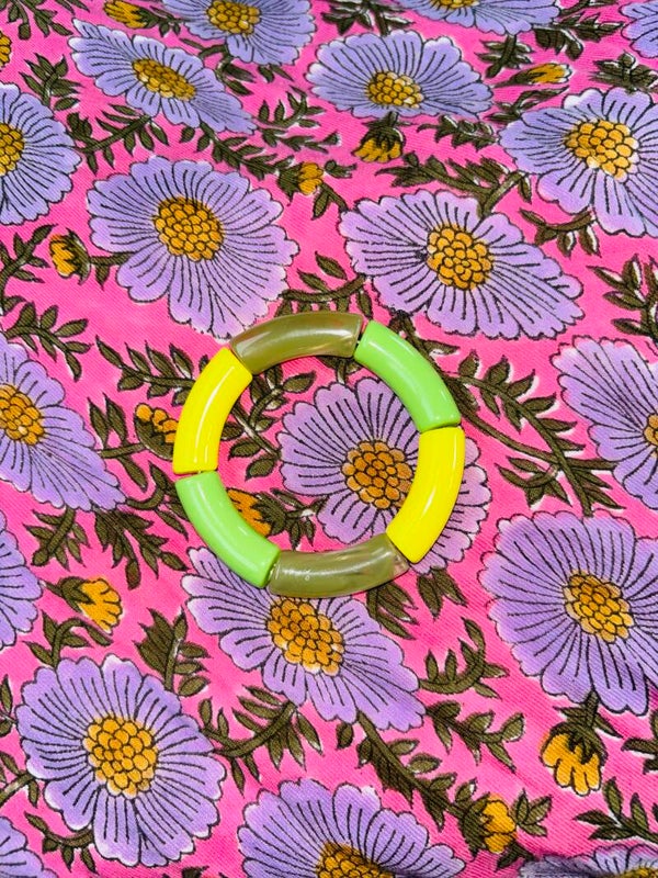 Bracelet perles tubes végétal