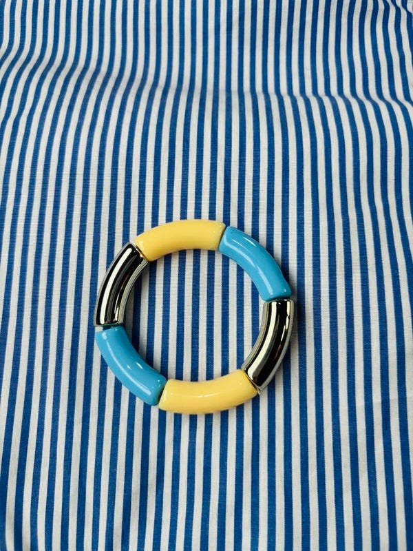 Bracelet perles tube Océan
