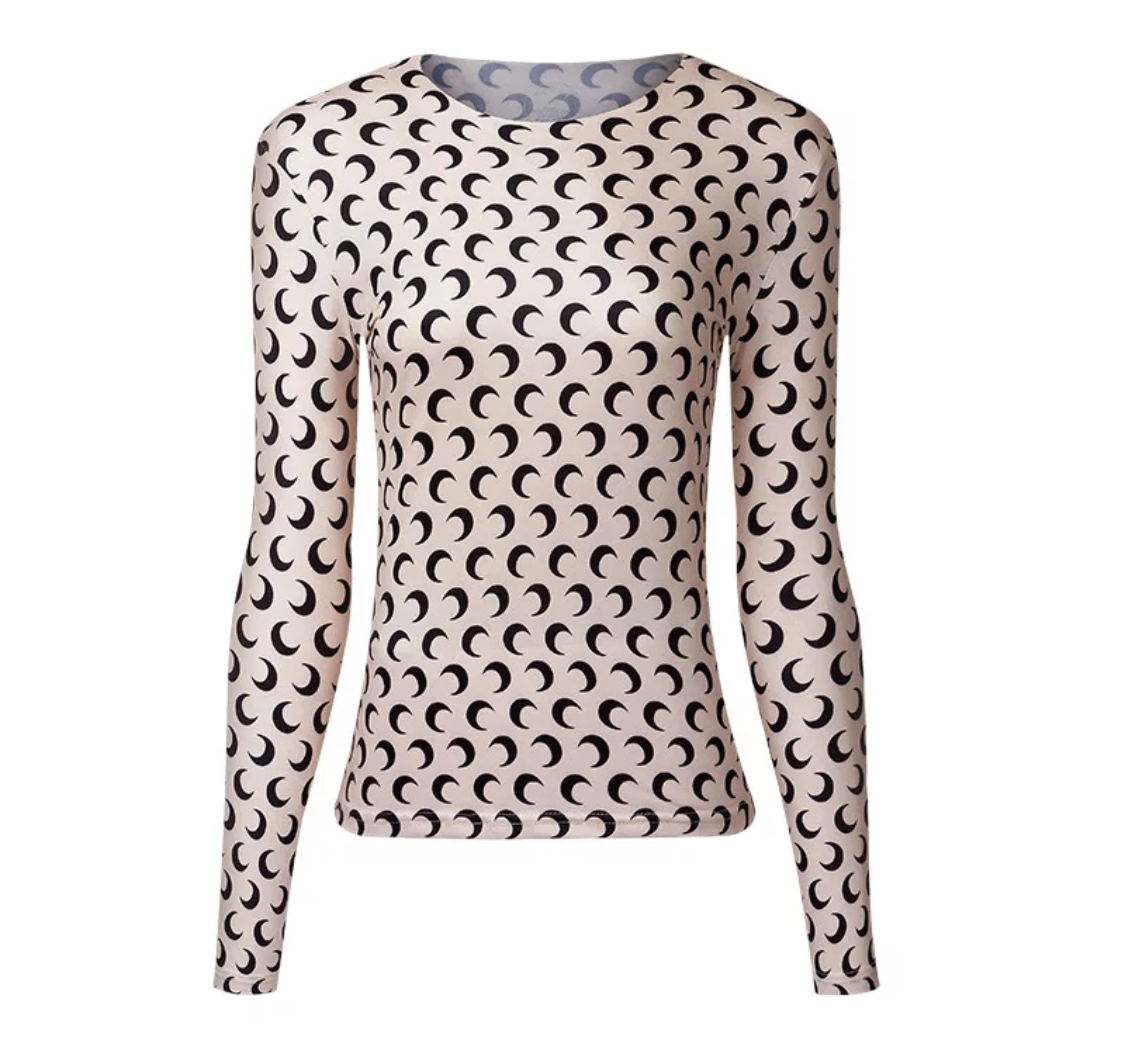 Luna top | beige met lange mouw