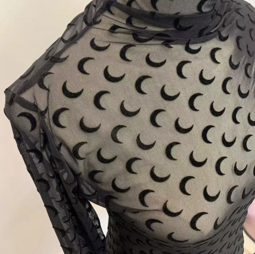 Luna transparent top | zwart