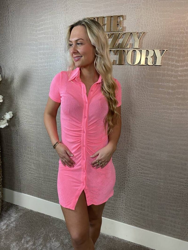 Blouse dress | neon pink