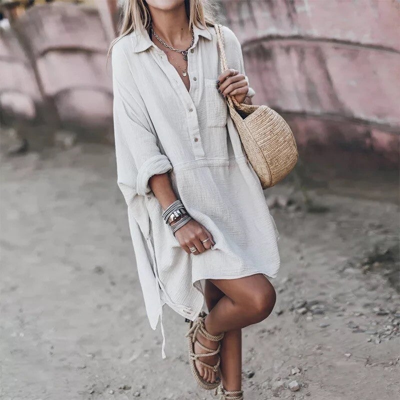 Oversized blouse jurk | wit