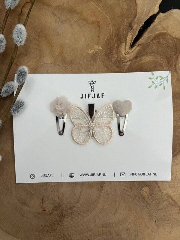 Haarspeldjes set Butterfly Beige