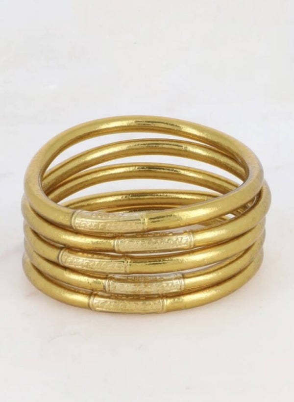 Jonc Bouddhiste épais antic gold - mantra en thaïlandais