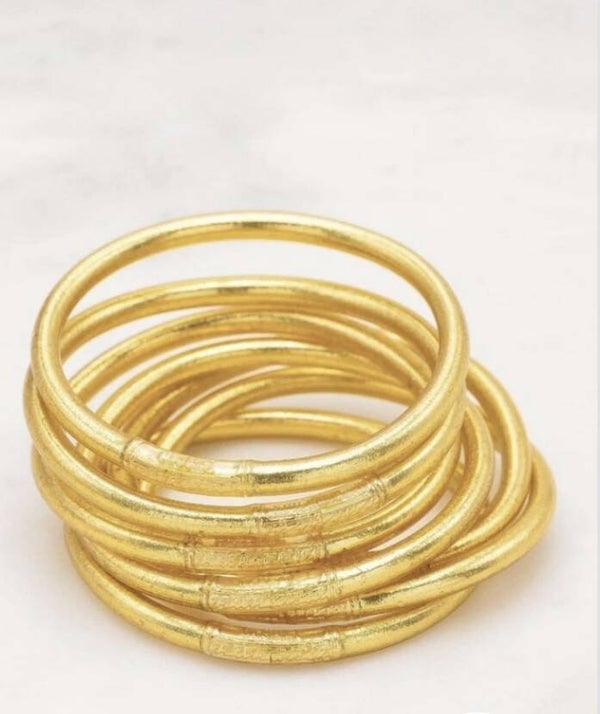 Jonc Bouddhiste épais doré - mantra en thaïlandais