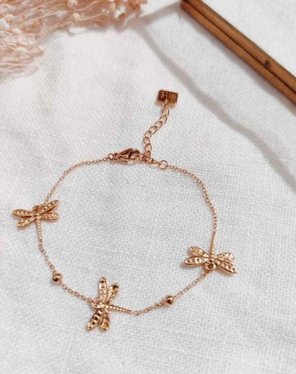 Bracelet libellule - Doré