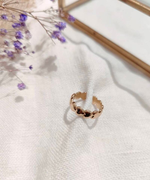 Bague coeurs fins dorée