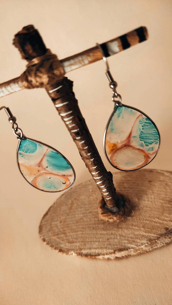 Boucles d'oreilles "Gouttes d'encre"