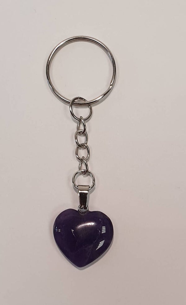 sleutelhanger amethyst hart