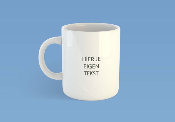 mok met eigen tekst