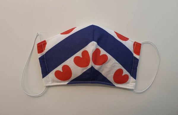 mondkapje ronde bovenkant met friese vlag opdruk