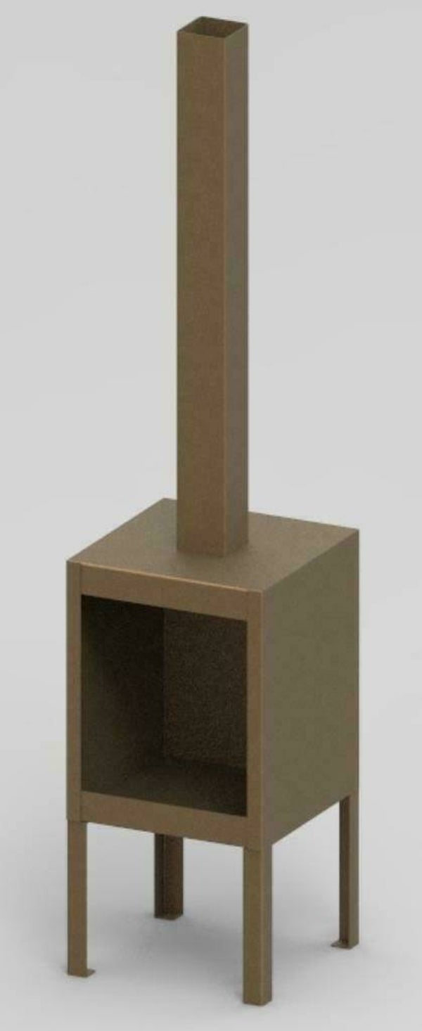 1910 Buitenkachel Oostzaan van massief 3 mm Cortenstaal